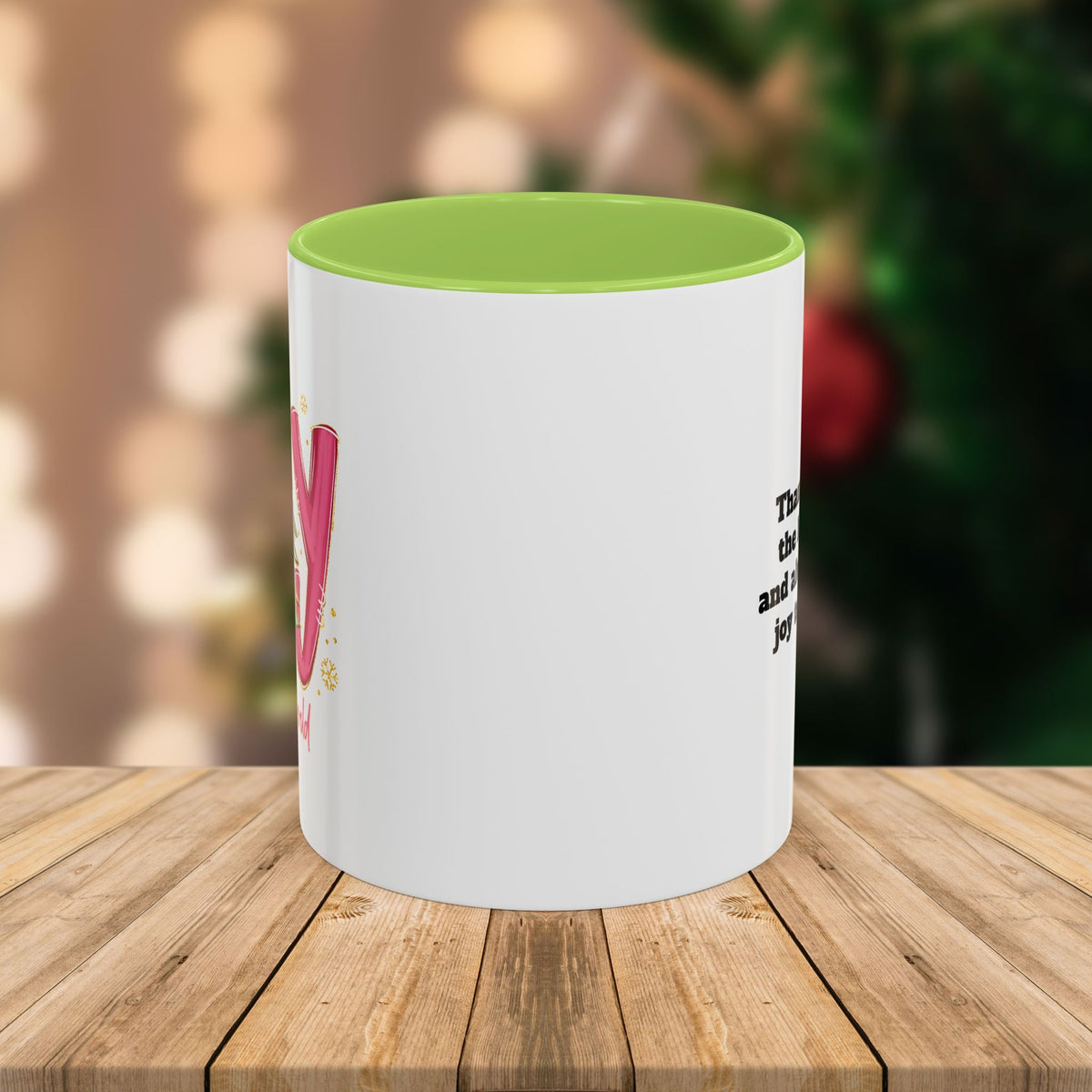Custom Teacher Mug • Joy to the World Christmas Mug • Personalized Message on Back • Holiday Teacher Gift • 11oz or 15oz Coffee Cup