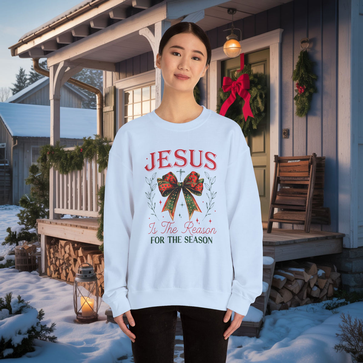 Jesus Is The Reason For The Season Sweatshirt | Christian Christmas Crewneck | Faith Holiday Sweater | Religious Xmas Gift | Nativity Christian Apparel
