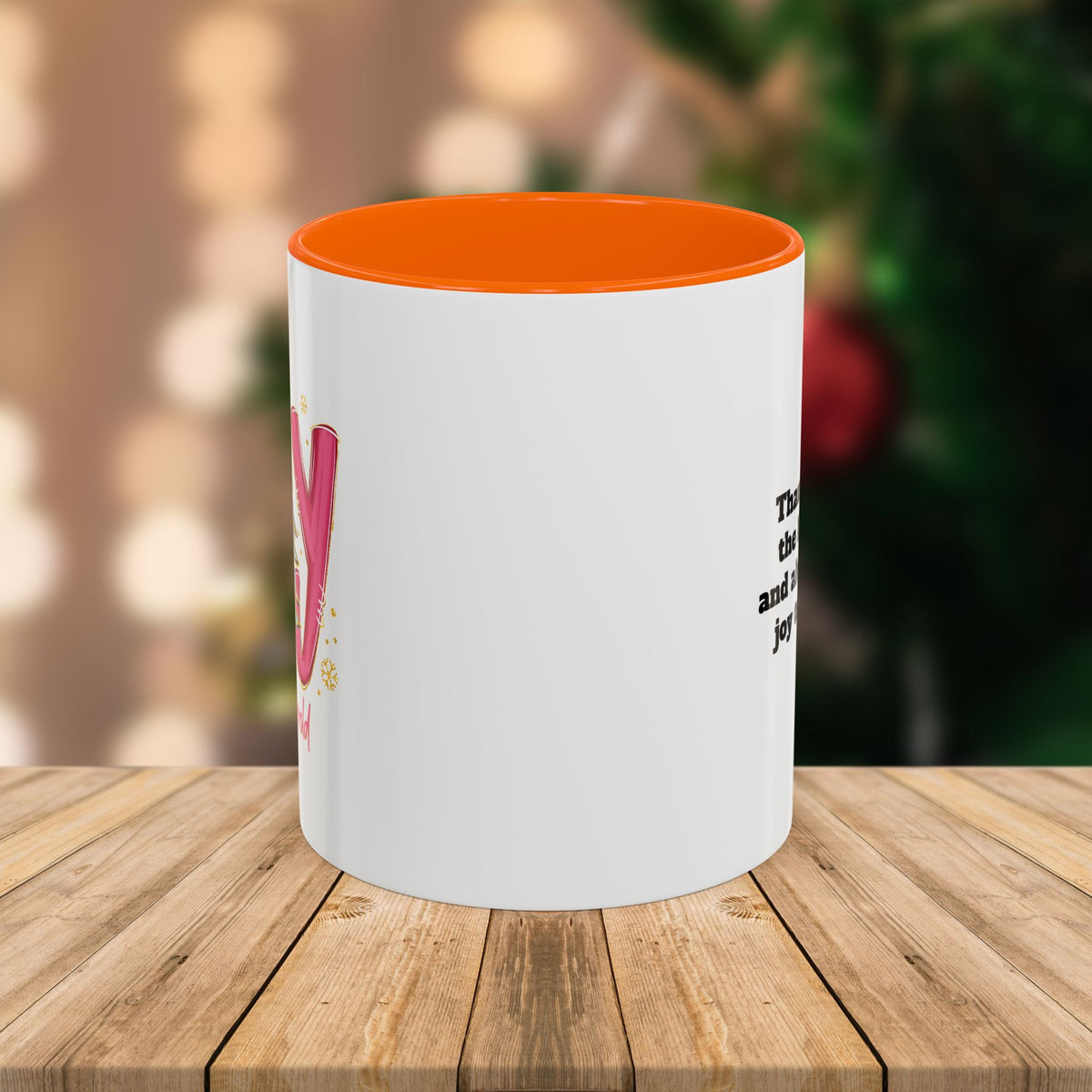 Custom Teacher Mug • Joy to the World Christmas Mug • Personalized Message on Back • Holiday Teacher Gift • 11oz or 15oz Coffee Cup