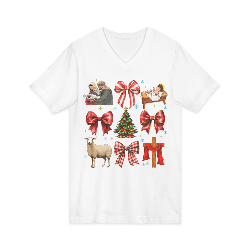 Nativity Christmas Shirt • Bella Canvas Christian Tee • Manger Scene T-Shirt • Faith Christmas Top • Holiday Jesus Shirt for Women