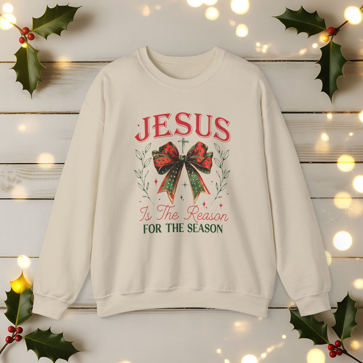 Jesus Is The Reason For The Season Sweatshirt | Christian Christmas Crewneck | Faith Holiday Sweater | Religious Xmas Gift | Nativity Christian Apparel