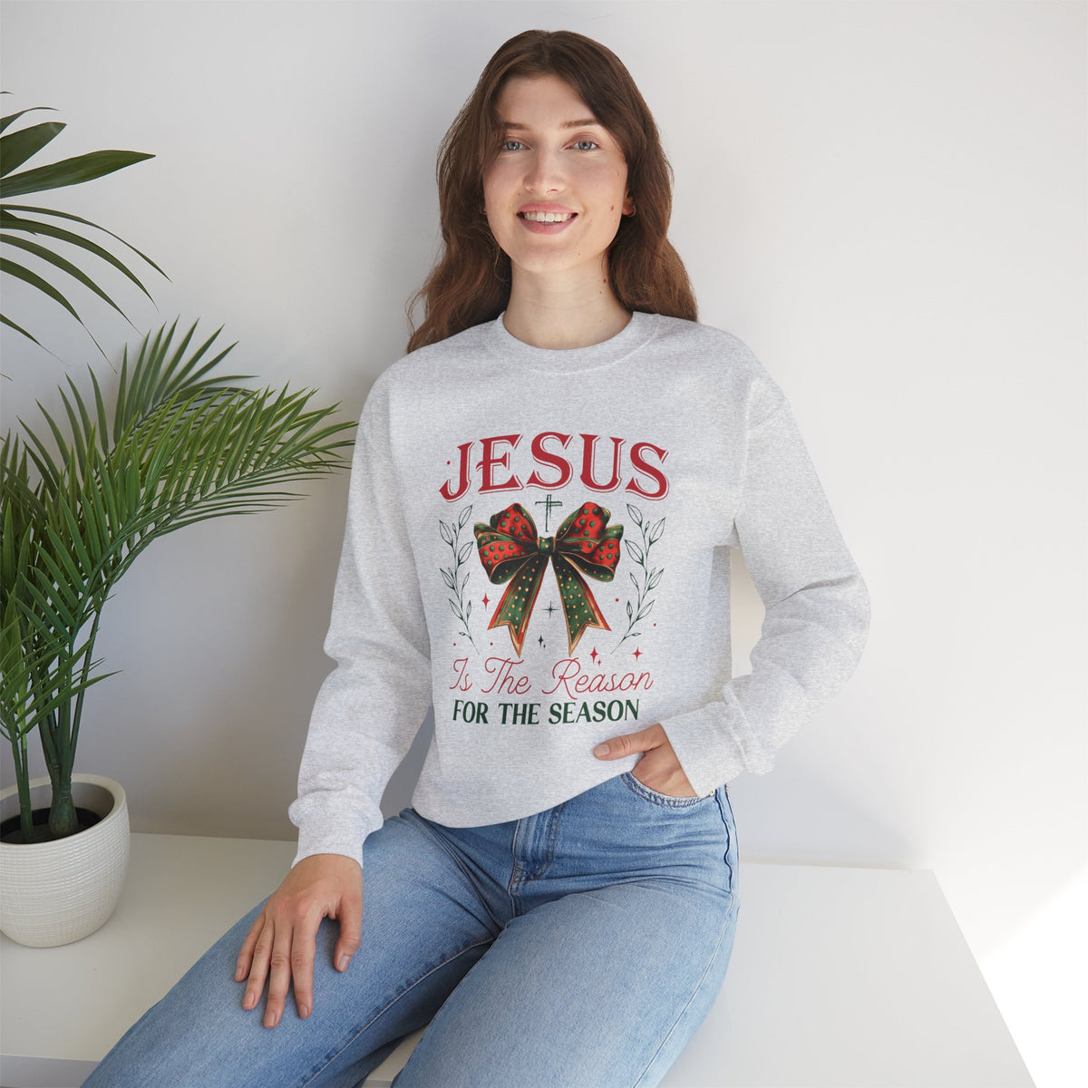 Jesus Is The Reason For The Season Sweatshirt | Christian Christmas Crewneck | Faith Holiday Sweater | Religious Xmas Gift | Nativity Christian Apparel