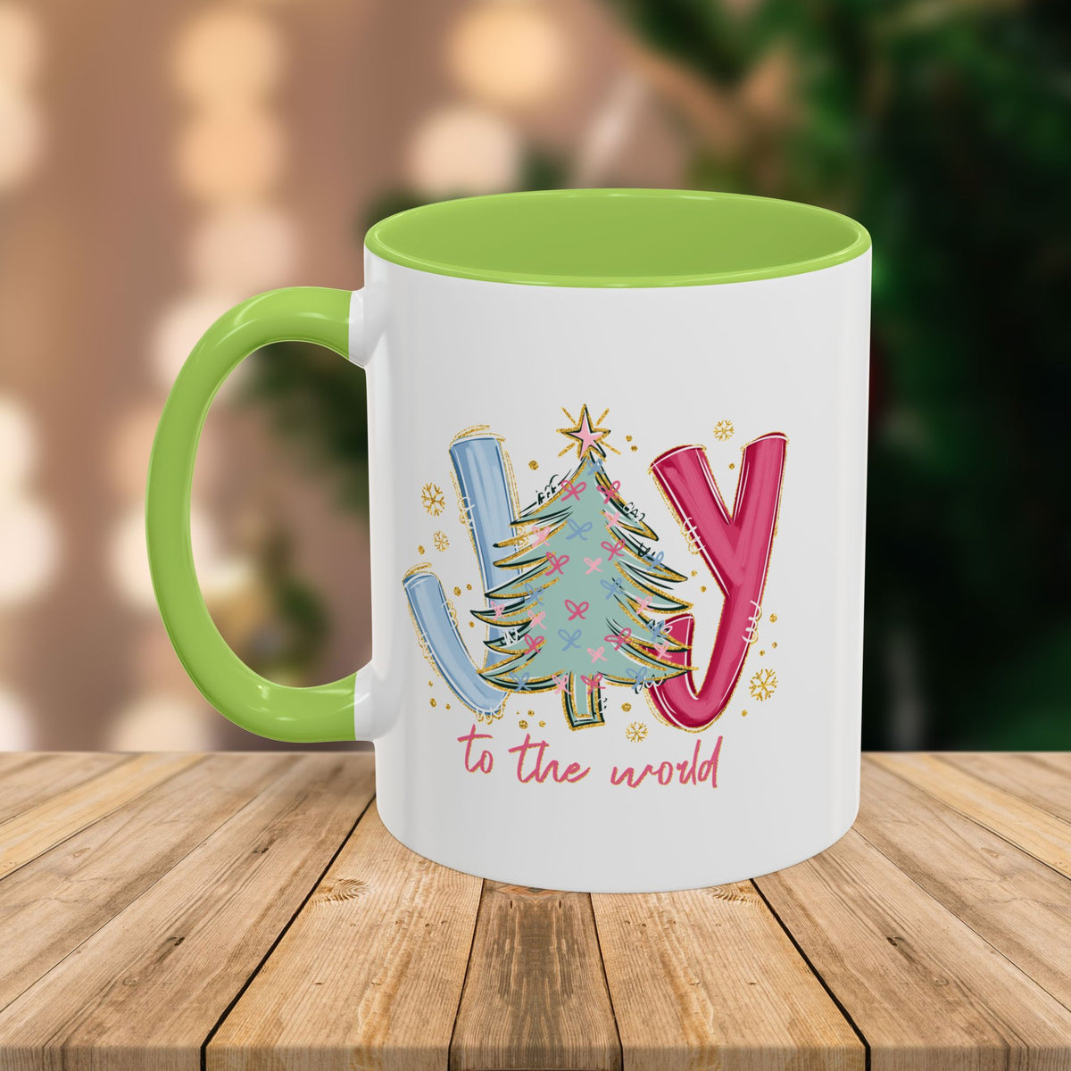 Custom Teacher Mug • Joy to the World Christmas Mug • Personalized Message on Back • Holiday Teacher Gift • 11oz or 15oz Coffee Cup