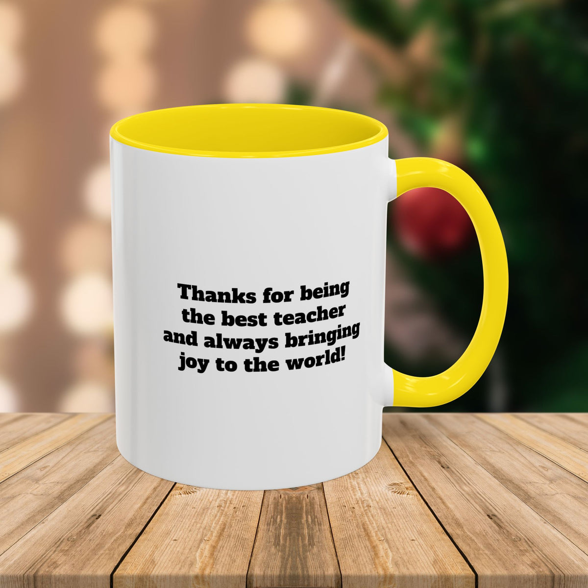 Custom Teacher Mug • Joy to the World Christmas Mug • Personalized Message on Back • Holiday Teacher Gift • 11oz or 15oz Coffee Cup