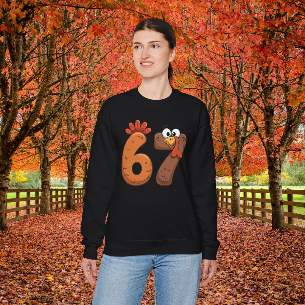 Funny 67 Turkey Thanksgiving Sweatshirt • Teacher Thanksgiving Shirt • Cute Fall Turkey Crewneck • Fall Classroom Shirt • Thanksgiving Outfit