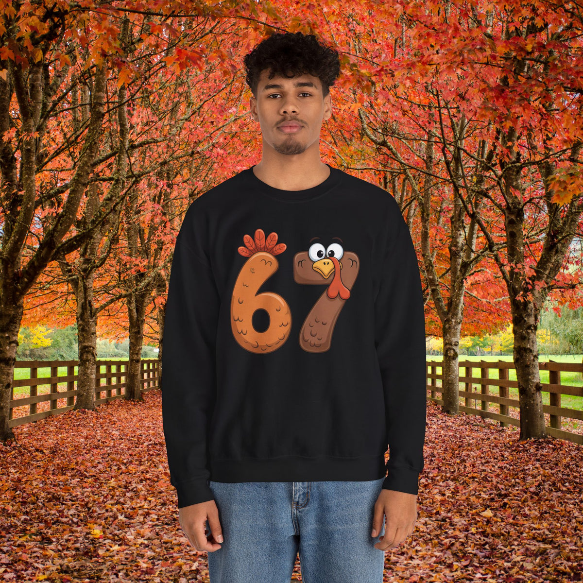 Funny 67 Turkey Thanksgiving Sweatshirt • Teacher Thanksgiving Shirt • Cute Fall Turkey Crewneck • Fall Classroom Shirt • Thanksgiving Outfit