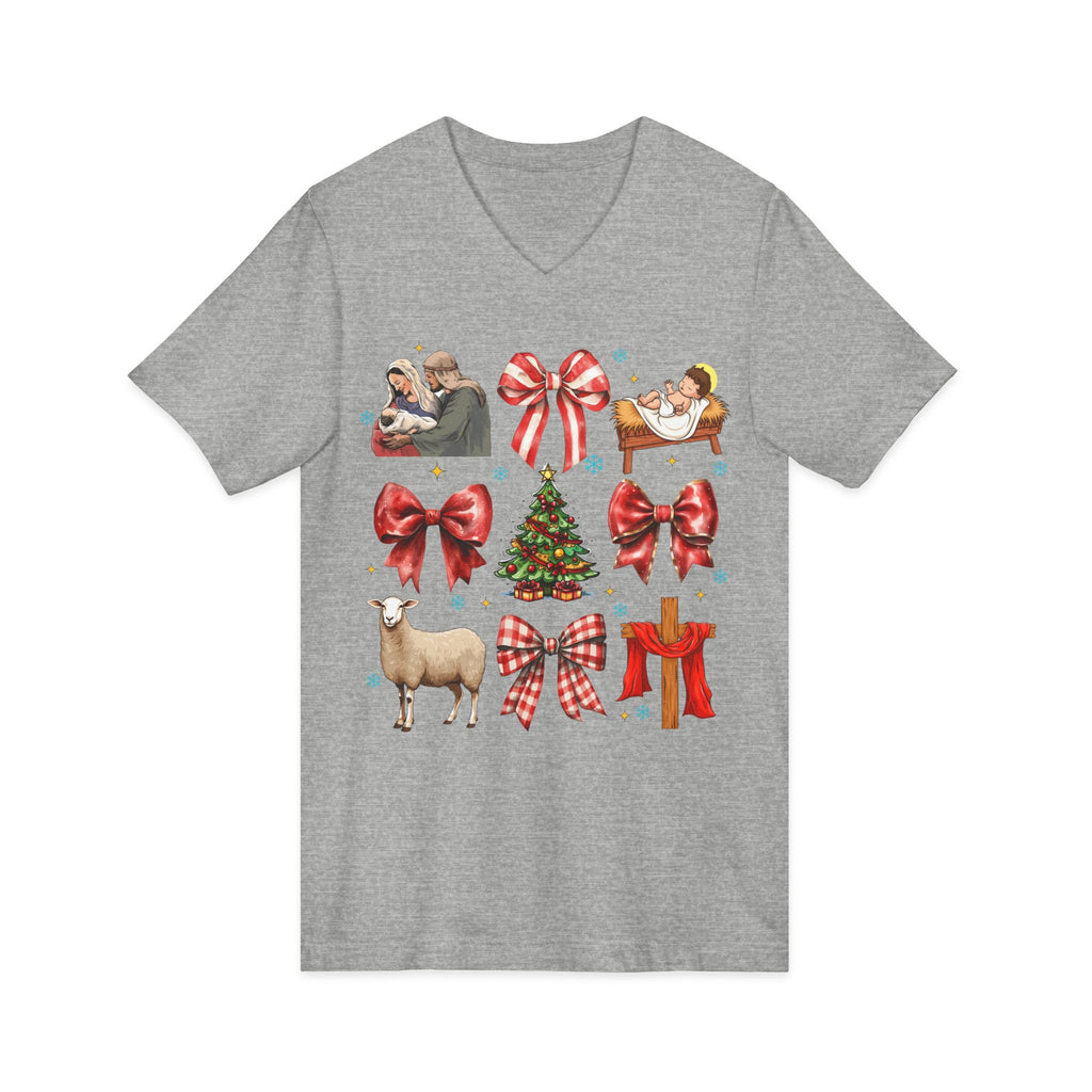 Nativity Christmas Shirt • Bella Canvas Christian Tee • Manger Scene T-Shirt • Faith Christmas Top • Holiday Jesus Shirt for Women