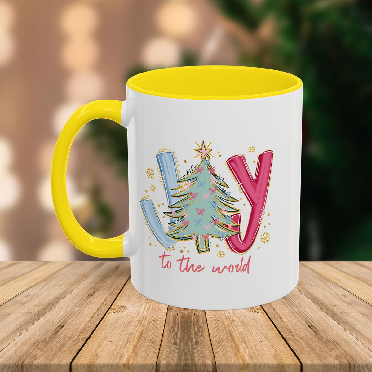 Custom Teacher Mug • Joy to the World Christmas Mug • Personalized Message on Back • Holiday Teacher Gift • 11oz or 15oz Coffee Cup