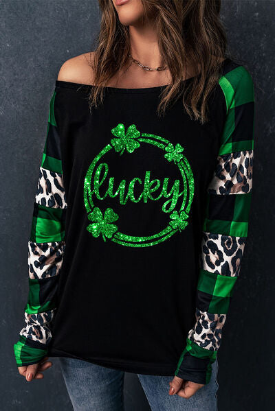 LUCKY Plaid Round Neck T-Shirt